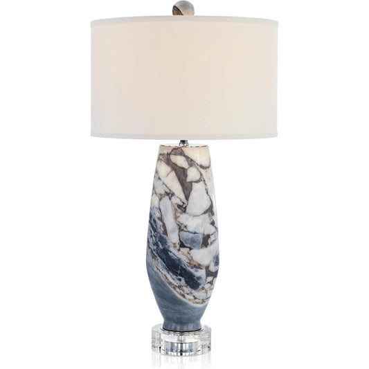 Provence Table Lamp by John-Richard in blue, polished nickel. Made from unique in a unique style.