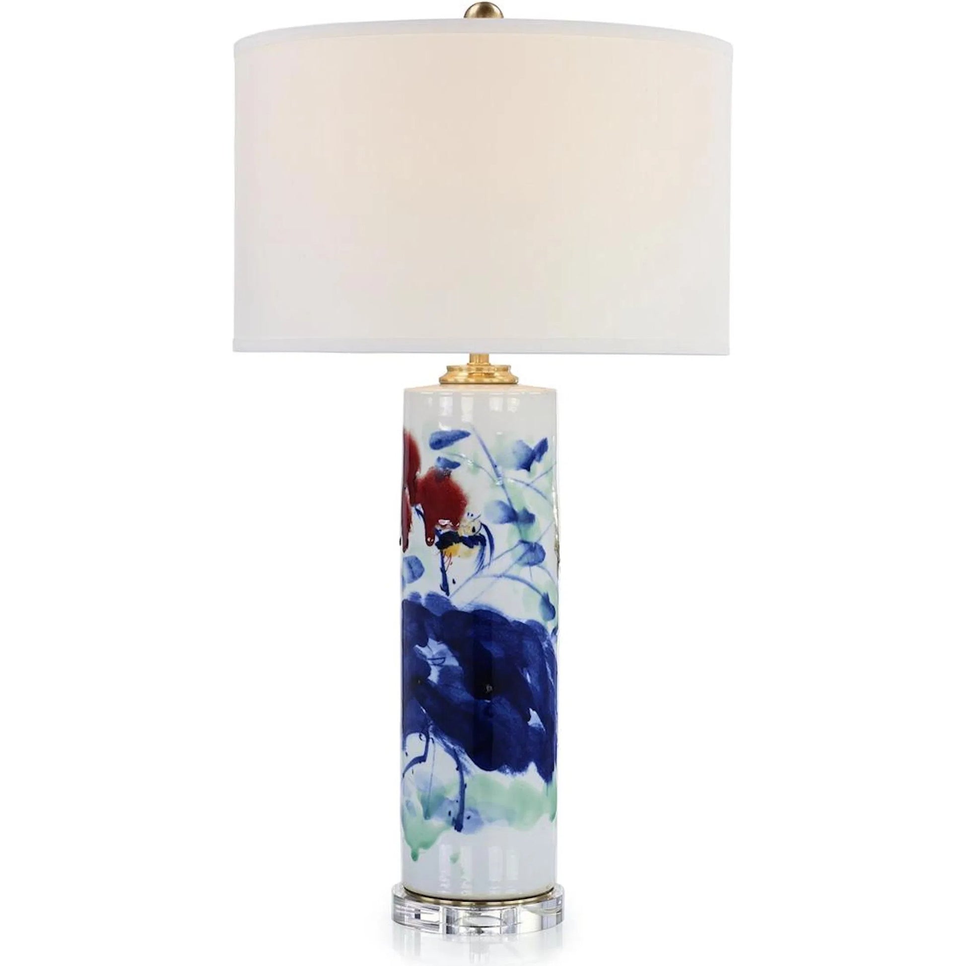 Sanctuary Table Lamp by John-Richard in blue, brushed brass. Made from unique in a eclectic & global style.