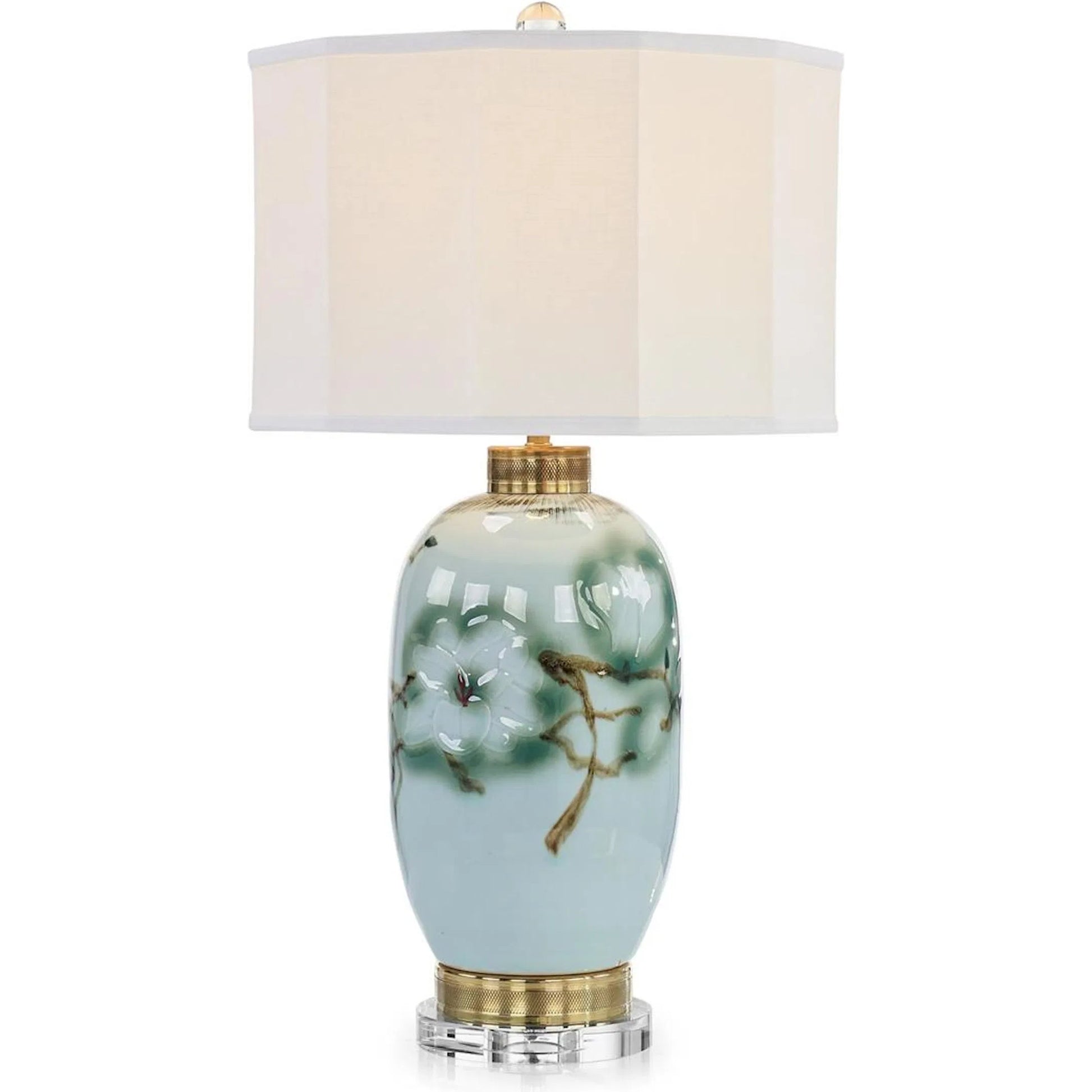 Prodo Table Lamp by John-Richard in green, polished brass. Made from unique in a modern style.