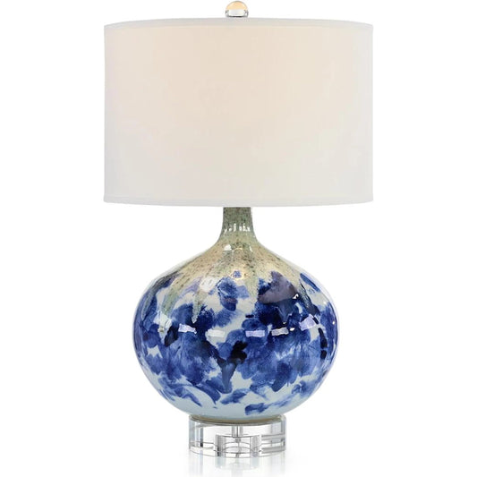 Sora Table Lamp by John-Richard in blue, white. Made from unique in a unique style.