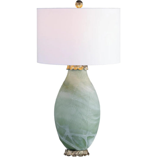 Foglia Table Lamp by John-Richard in champagne. Made from unique in a unique style.
