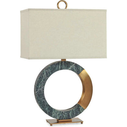 Marble Ring Table Lamp by John-Richard in antique brass. Made from unique in a modern style.