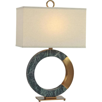 Marble Ring Table Lamp by John-Richard in antique brass. Made from unique in a modern style.