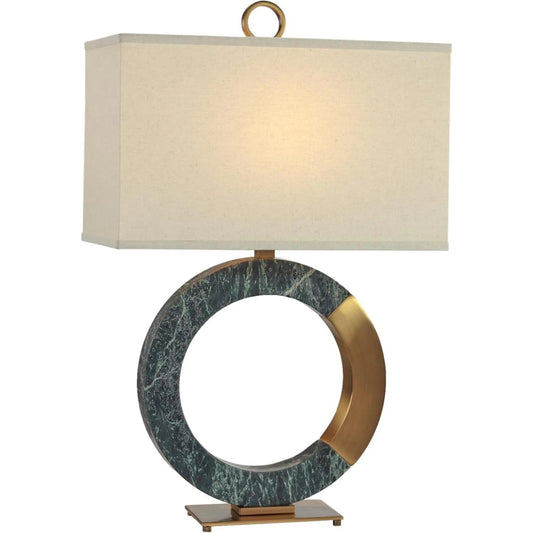 Marble Ring Table Lamp by John-Richard in antique brass. Made from unique in a unique style.