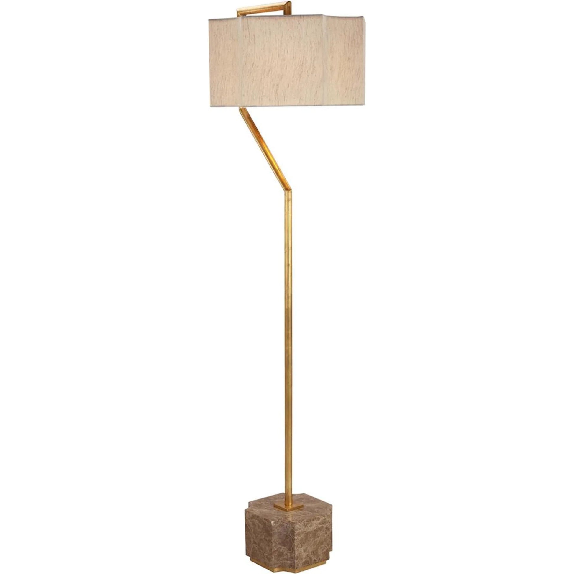 Gancho Floor Lamp by John-Richard in antique gold leaf. Made from unique in a modern style.