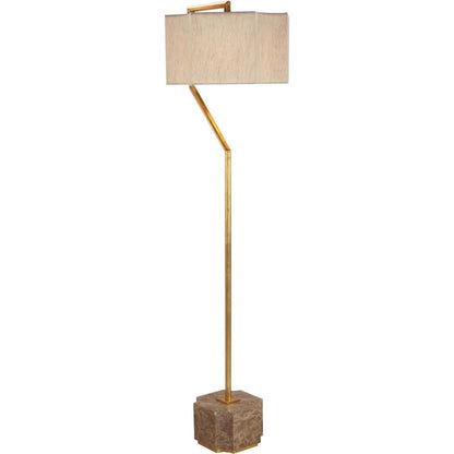 Gancho Floor Lamp by John-Richard in antique gold leaf. Made from unique in a modern style.