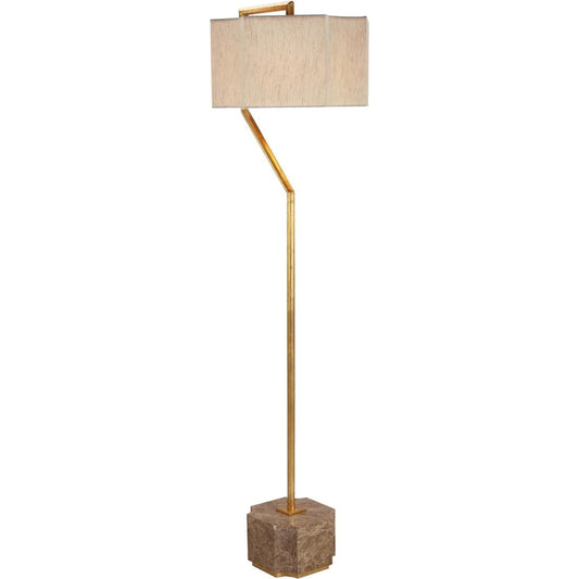 Gancho Floor Lamp by John-Richard in antique gold leaf. Made from unique in a unique style.