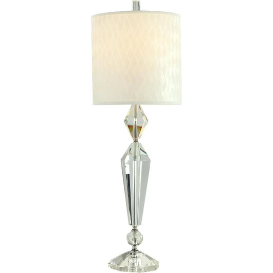 Baroness Buffet Lamp by John-Richard in clear, nickel, white and polished nickel. Made from crystal in a unique style.