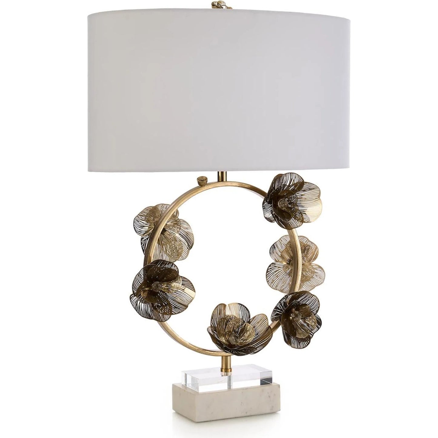 001 SI-2629278 | Unknown | Golden Camellia Accent Lamp by John-Richard. Made from unique in a unique style.