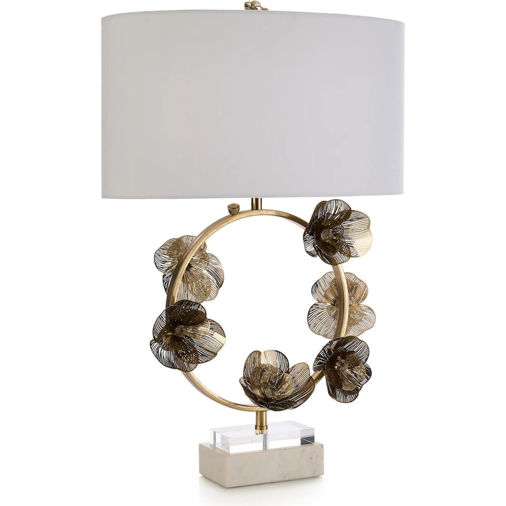 Golden Camellia Accent Lamp by John-Richard. Made from unique in a unique style.