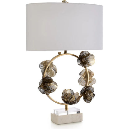 Golden Camellia Accent Lamp by John-Richard. Made from unique in a unique style.