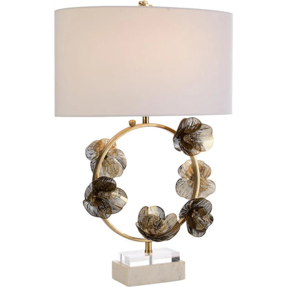 Golden Camellia Accent Lamp by John-Richard. Made from unique in a unique style.
