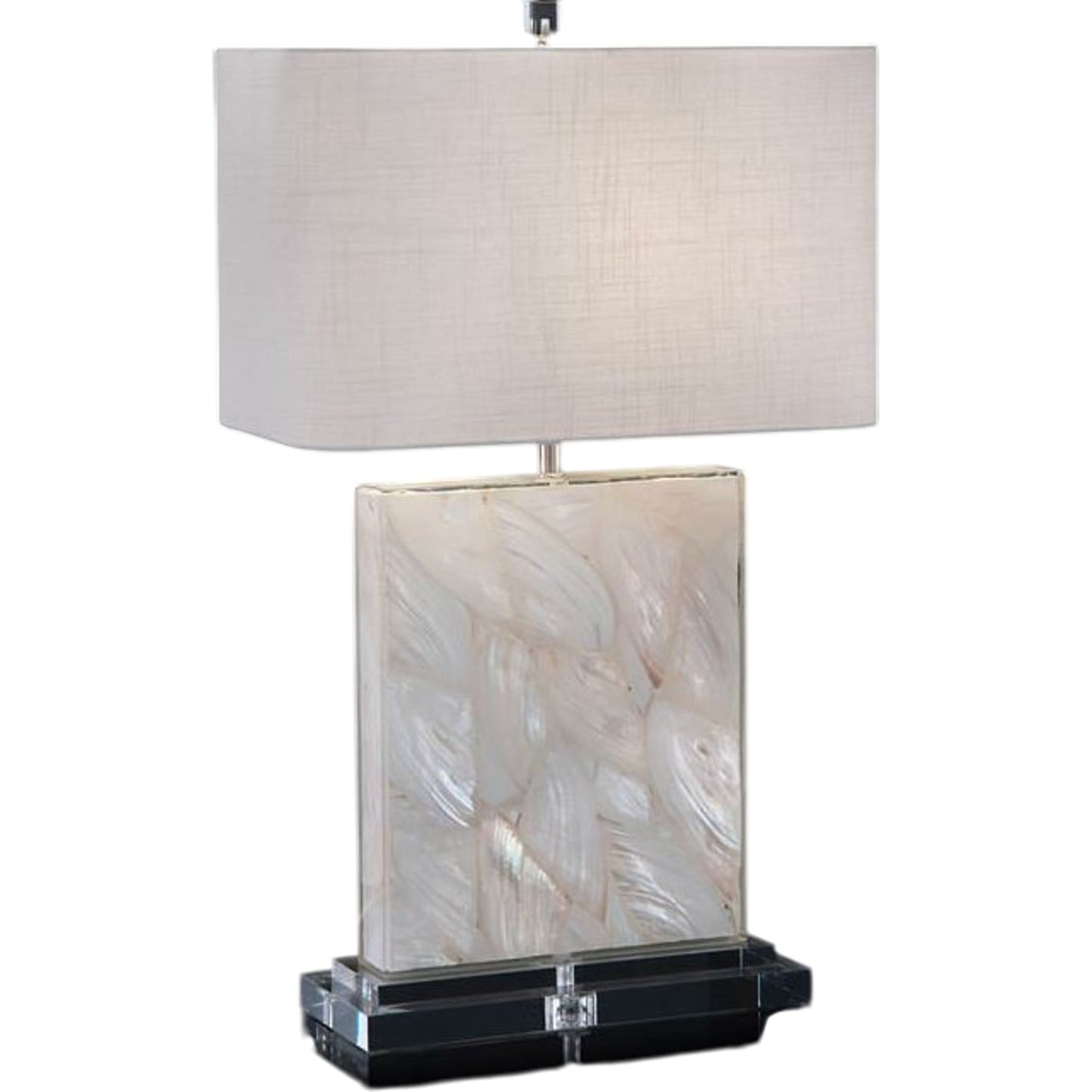 001 SR-864964 | Primary Silo | Mother-of-Pearl Table Lamp by John-Richard in clear, silver, white. Made from acrylic, crystal in a modern style.
