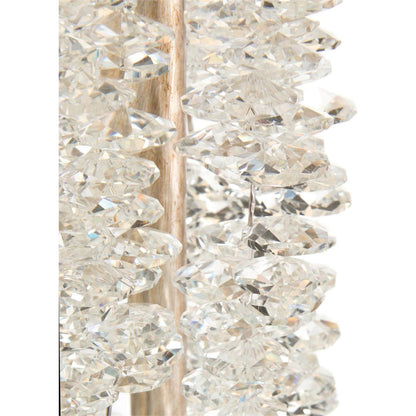Cascading Crystal Waterfall Floor Lamp by John-Richard in nickel, silver, white. Made from crystal, nickel in a coastal style.