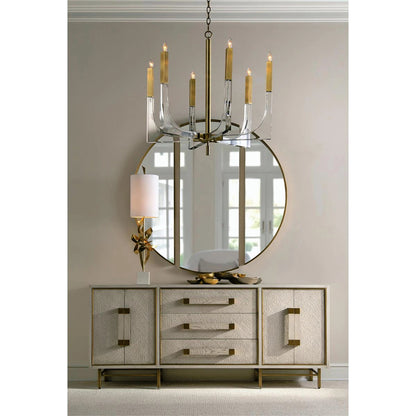 Architectural Table Lamp - by John-Richard in brass, gold, white. Made from brass in a modern style.