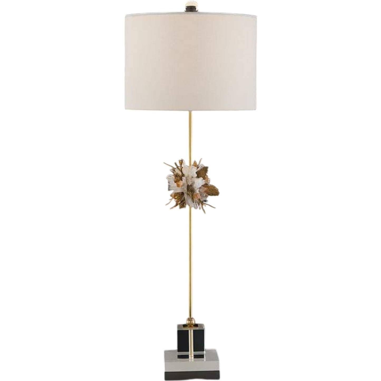 001 SR-865085 | Primary Silo | Organic Stones Buffet Lamp by John-Richard in alabaster, gold, white. Made from crystal in a modern style.