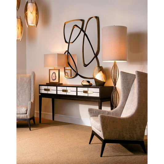 Zeta Mirror by John-Richard. Made from bronze in a modern style.