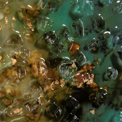 Mary Hong's Galactic Mirror by John-Richard in gold. Made from glass in a modern style.