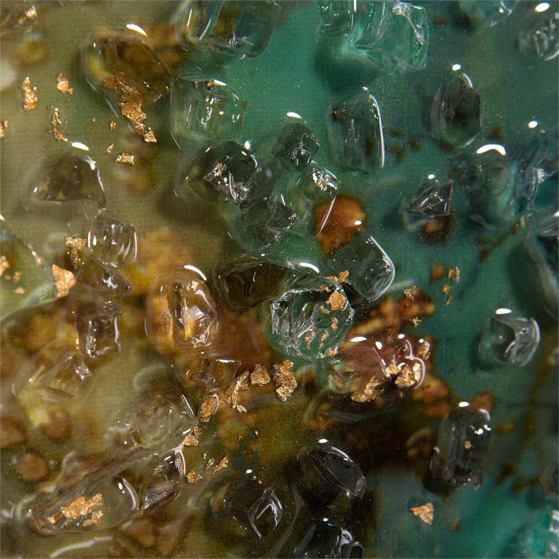 Mary Hong's Galactic Mirror by John-Richard in gold. Made from glass in a modern style.