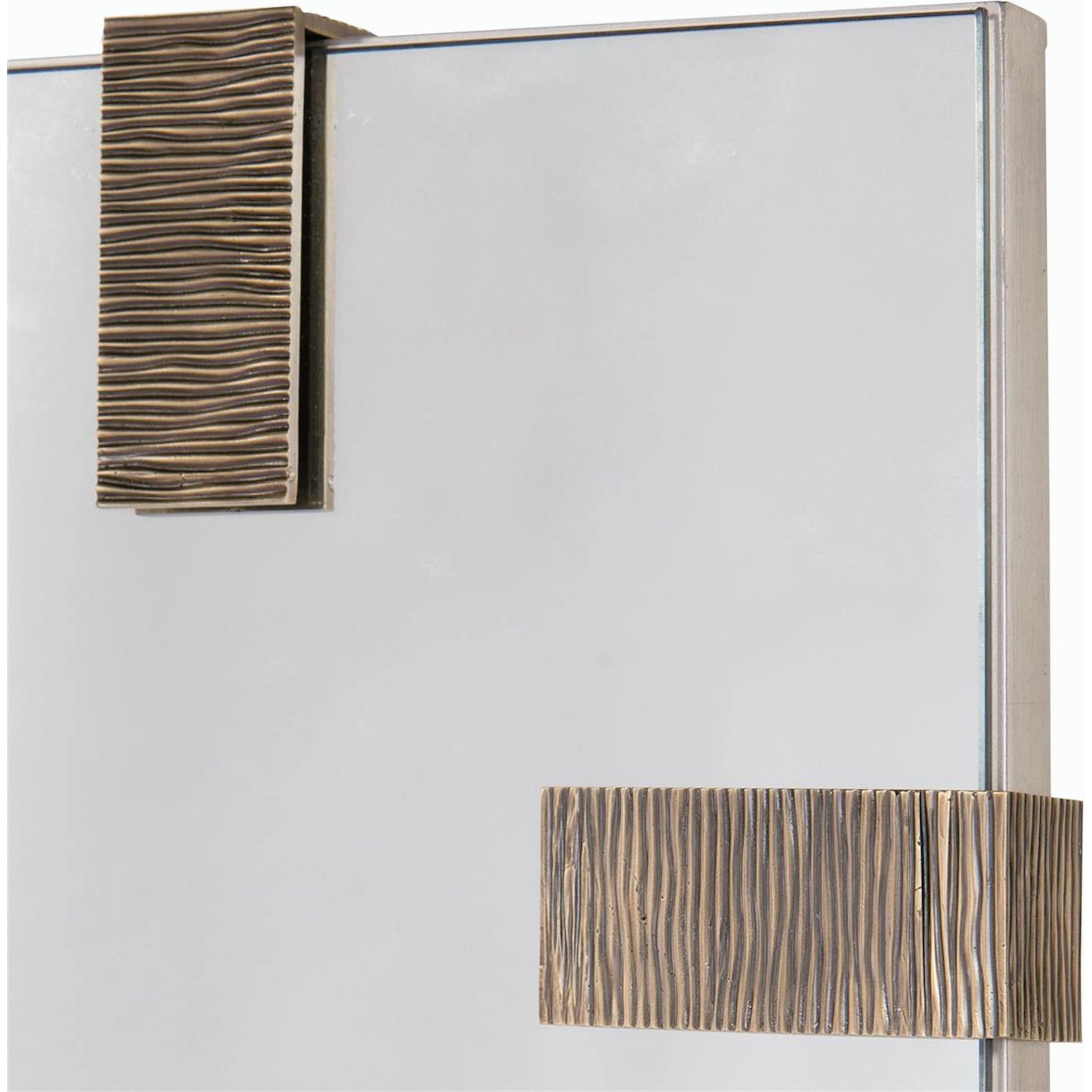 Isabel Mirror by John-Richard in brass, silver. Made from brass in a modern style.