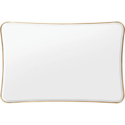 Epernay Mirror by John-Richard in gold and gold. Made from mdf, acacia solids, celtis veneer, modern mirror with bevel in a modern style.