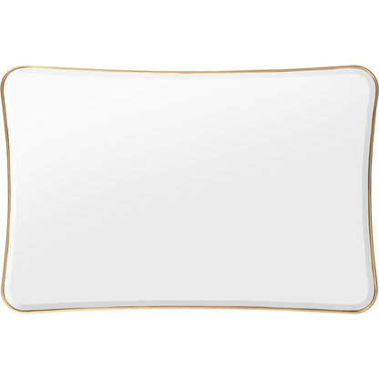 Epernay Mirror by John-Richard in gold and gold. Made from mdf, acacia solids, celtis veneer, modern mirror with bevel in a modern style.
