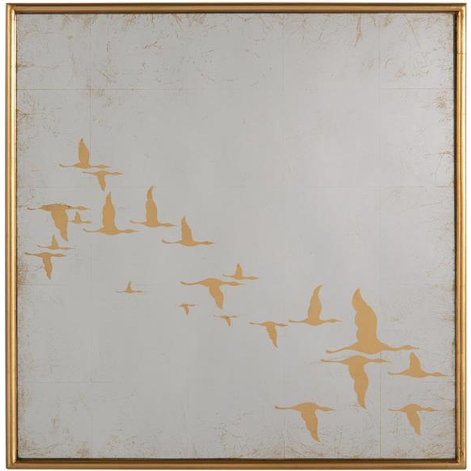 Migration Mirrors by John-Richard in gold. Made from steel in a modern style.