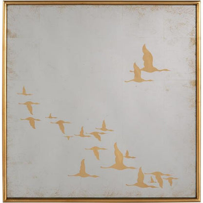 Migration Mirrors by John-Richard in gold. Made from steel in a modern style.