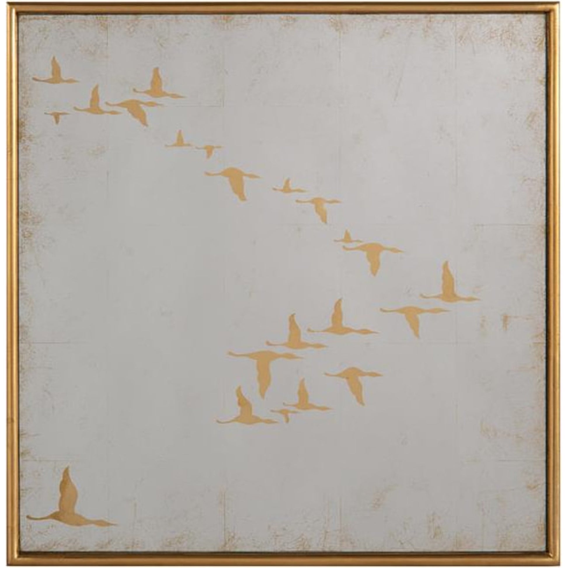 Migration Mirrors by John-Richard in gold. Made from steel in a modern style.