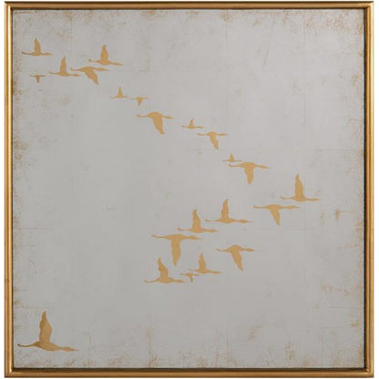Migration Mirrors by John-Richard in gold. Made from steel in a modern style.