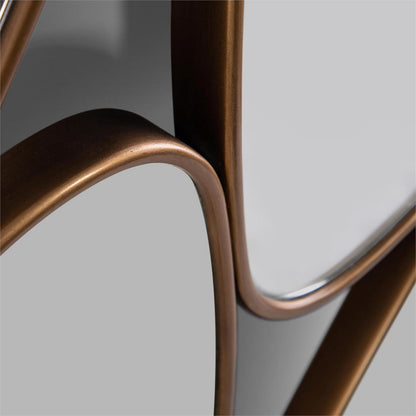 Quadrant Mirror by John-Richard in gold. Made from unique in a modern style.