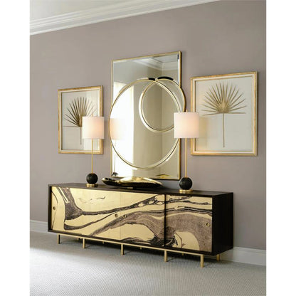 Eclipse Mirror by John-Richard in gold. Made from unique in a modern style.