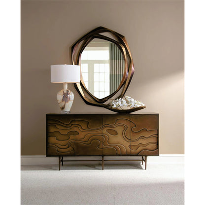 Havant Mirror by John-Richard in bronze, gold and dark bronze, gold. Made from mdf, beech solid in a modern style.