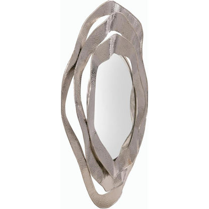 Ripple Frame Mirror by John-Richard in nickel. Made from nickel in a modern style.