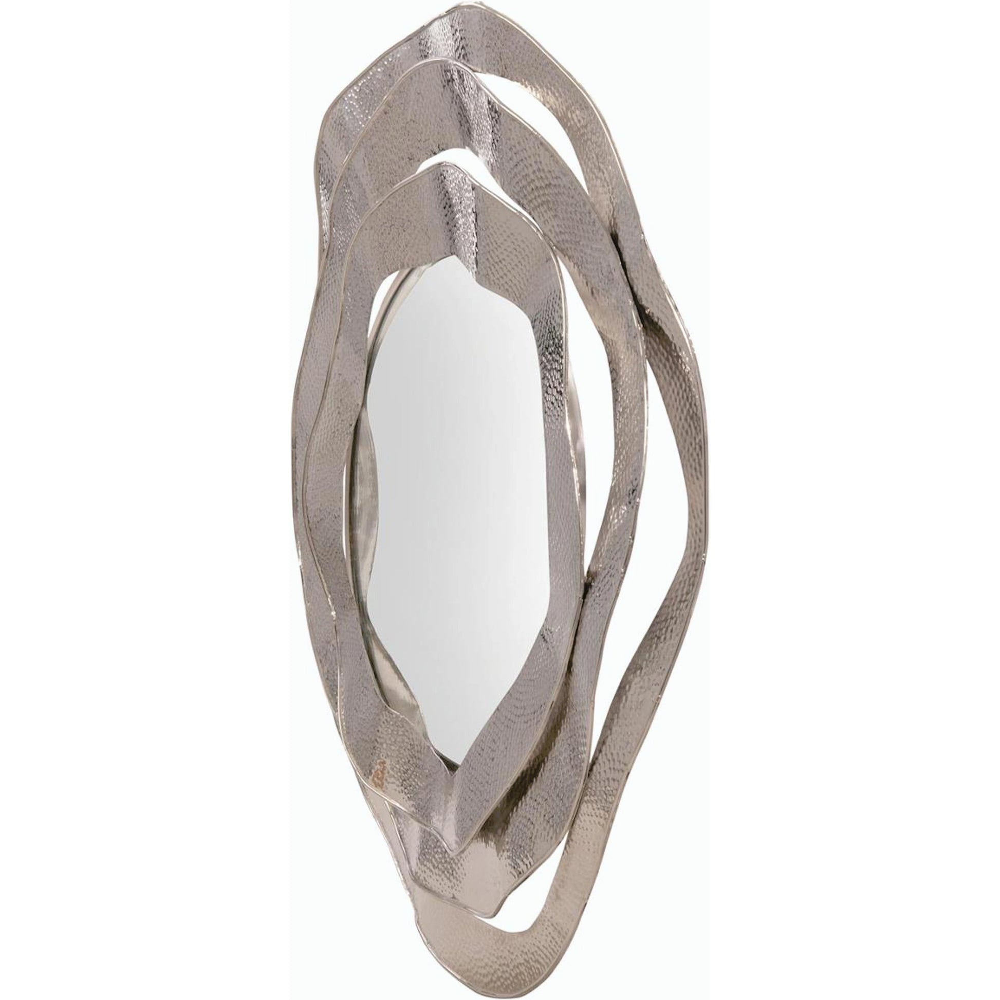 Ripple Frame Mirror by John-Richard in nickel. Made from nickel in a modern style.
