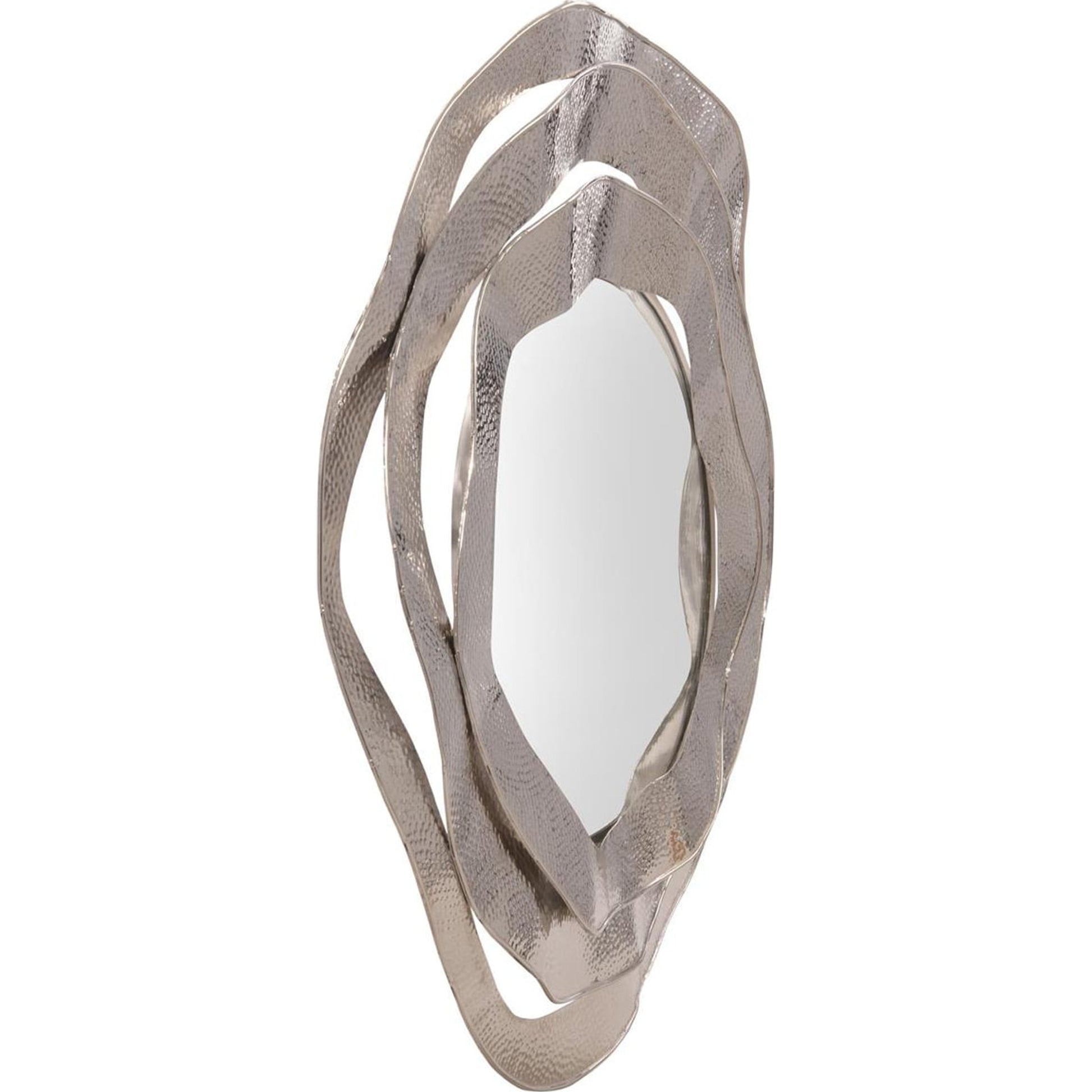 Ripple Frame Mirror by John-Richard in nickel. Made from nickel in a modern style.