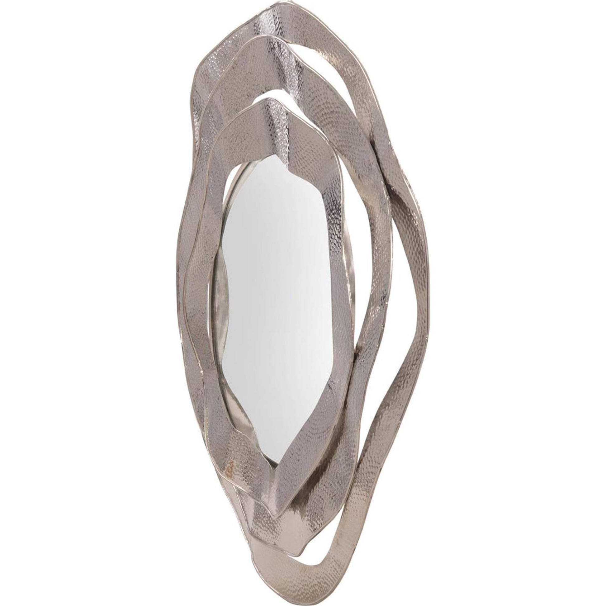 Ripple Frame Mirror by John-Richard in nickel. Made from nickel in a modern style.