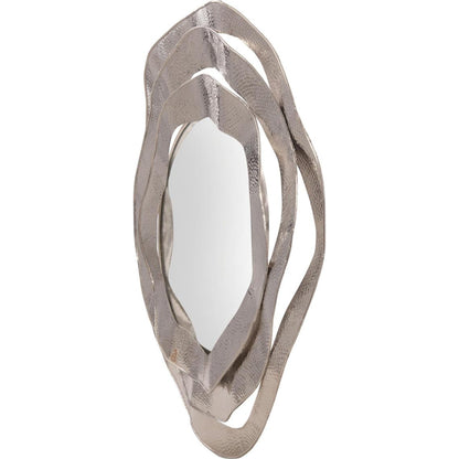 Ripple Frame Mirror by John-Richard in nickel. Made from nickel in a modern style.