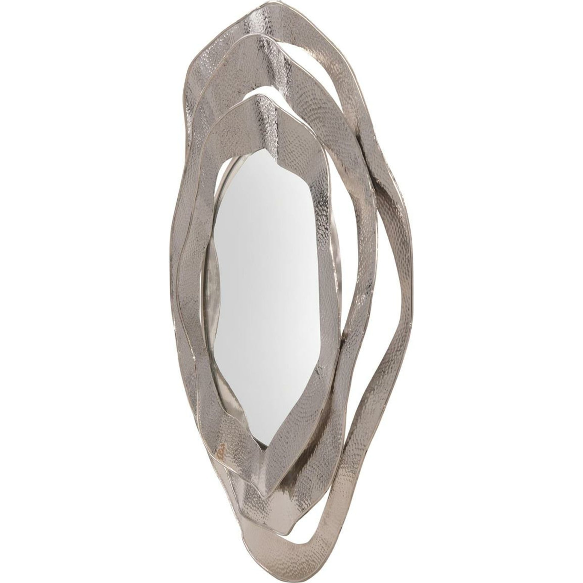 Ripple Frame Mirror by John-Richard in nickel. Made from nickel in a modern style.
