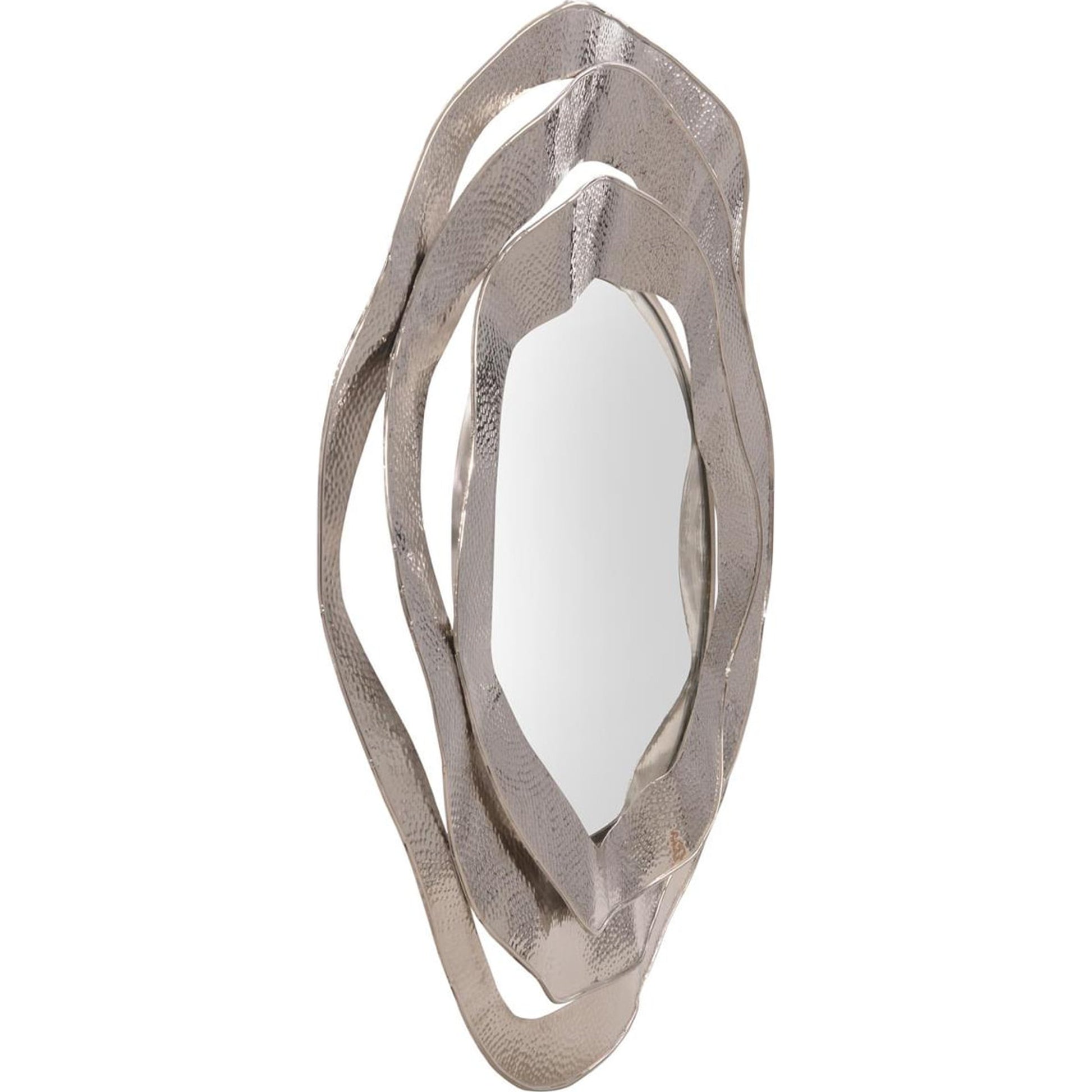 Ripple Frame Mirror by John-Richard in nickel. Made from nickel in a modern style.