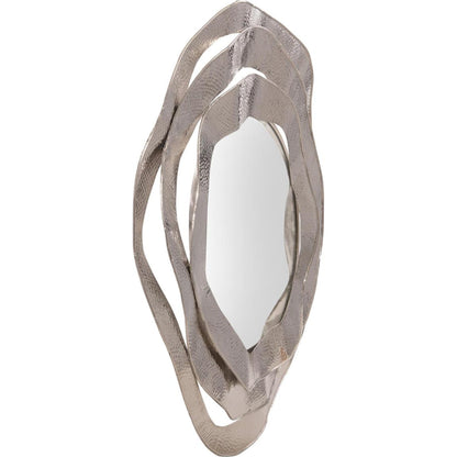 Ripple Frame Mirror by John-Richard in nickel. Made from nickel in a modern style.