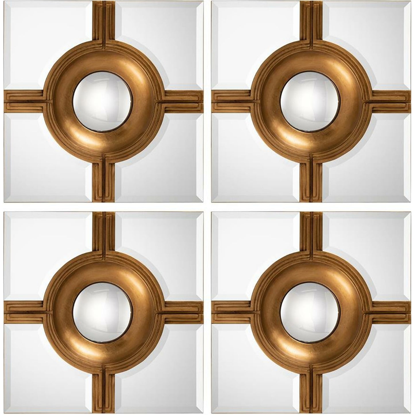 001 SI-1757076 | Additional Silo | Reflections Mirrors (Set of 4) by John-Richard in new world gold. Made from unique in a coastal style.