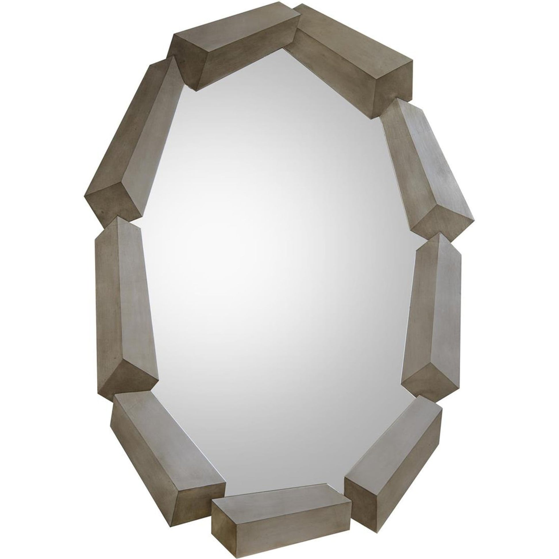 Trompe L'Oeil Mirror by John-Richard in silver and silver. Made from unique in a modern style.