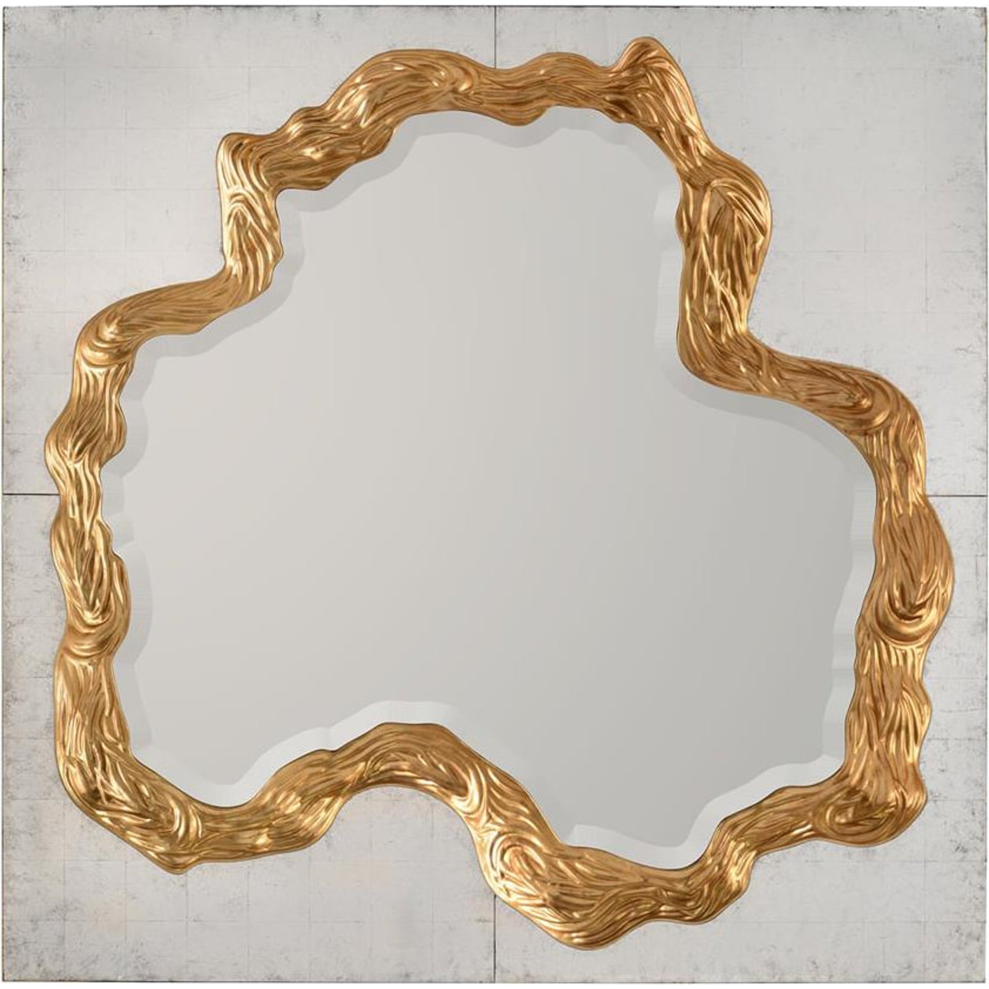 Callahan Mirror by John-Richard in gold. Made from unique in a modern style.