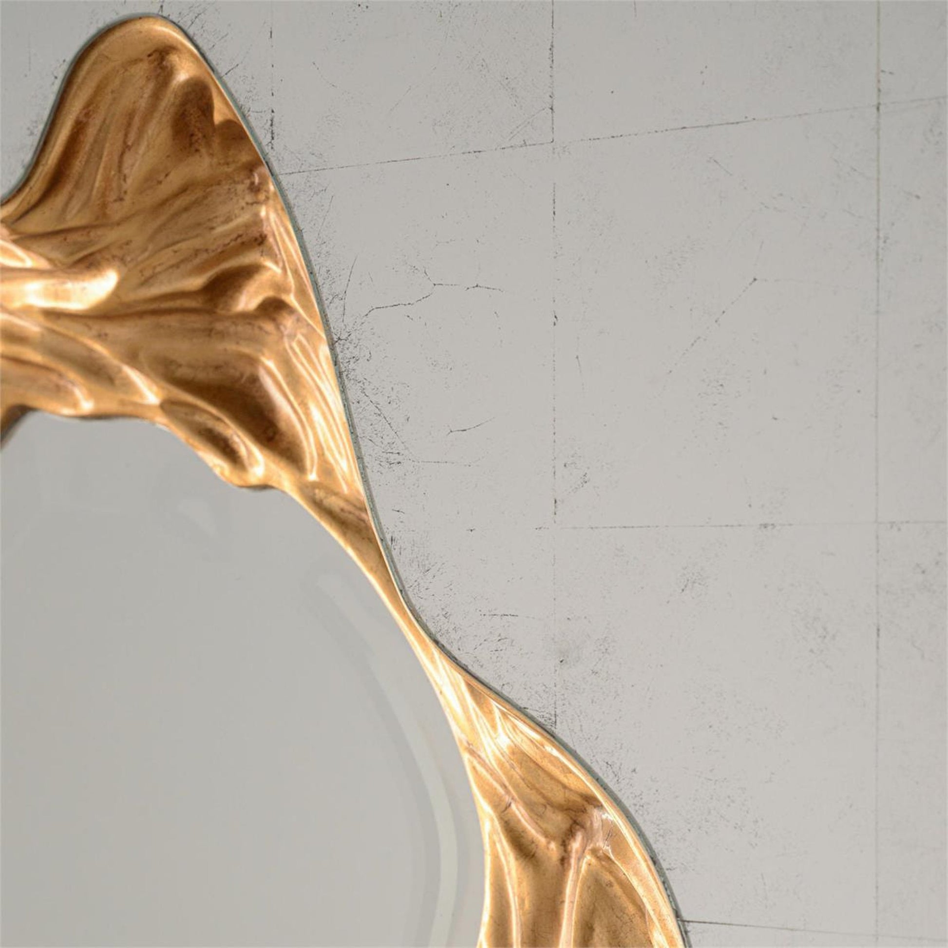 Callahan Mirror by John-Richard in gold. Made from unique in a modern style.
