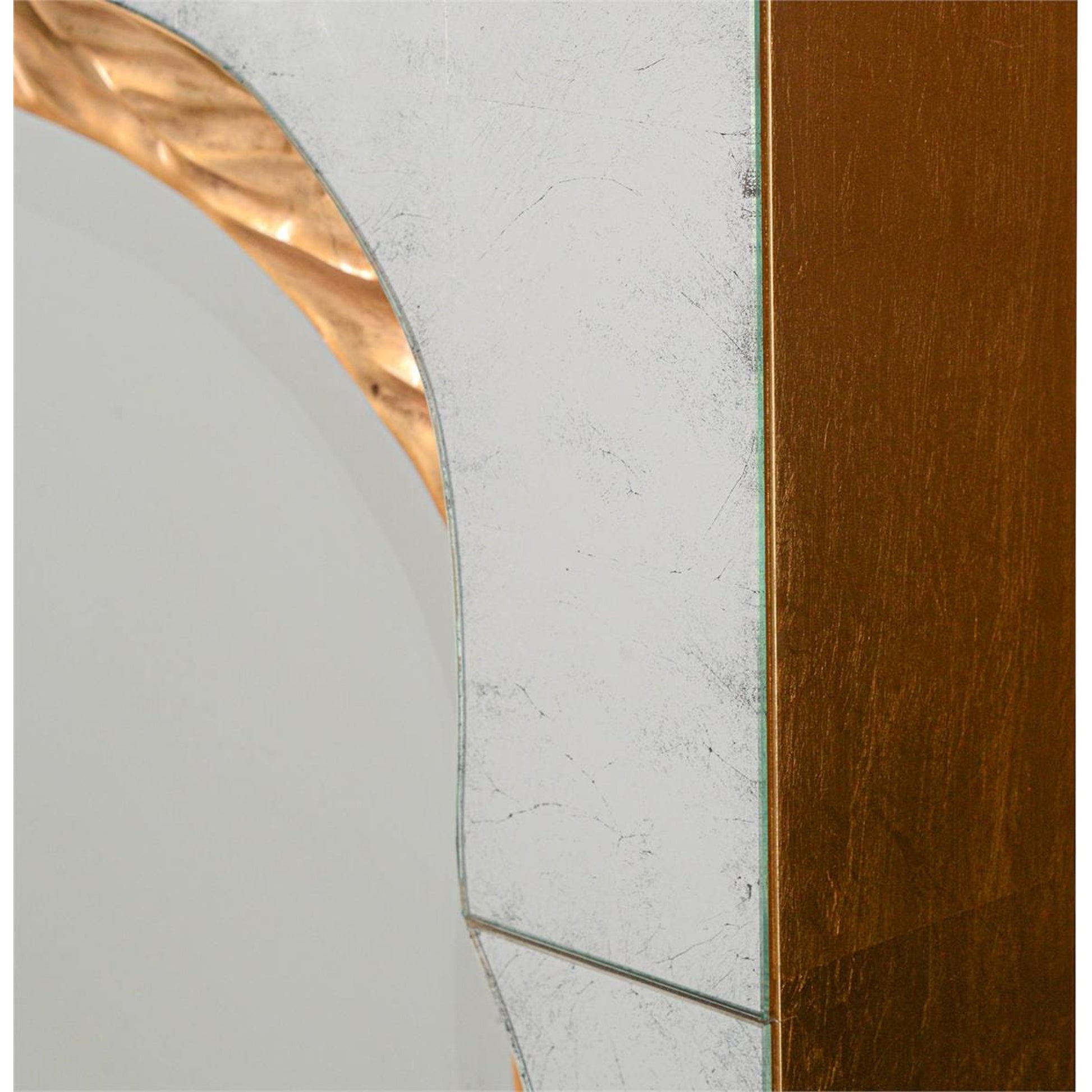 Callahan Mirror by John-Richard in gold. Made from unique in a modern style.