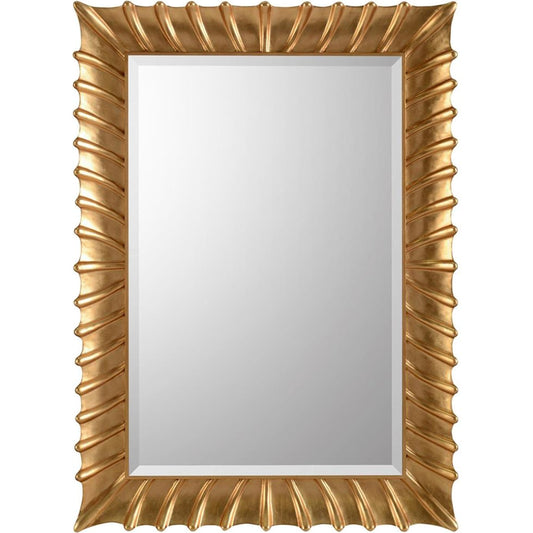 Lucia Mirror by John-Richard in gold leaf. Made from unique in a transitional style.