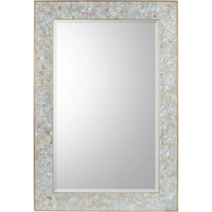 Bacchus Mirror by John-Richard in ivory and brushed silver. Made from unique in a modern style.