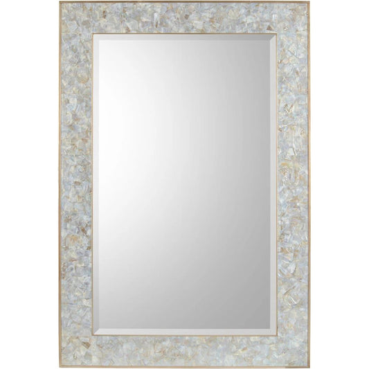 Bacchus Mirror by John-Richard in ivory and brushed silver. Made from unique in a modern style.
