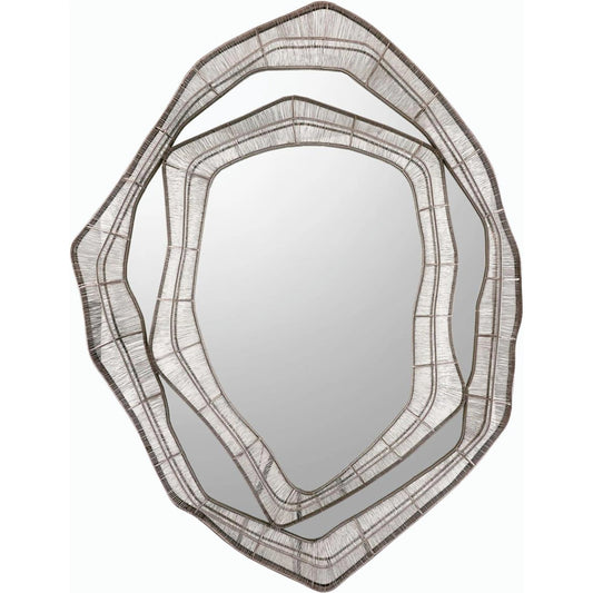 Enclave Mirror, Small by John-Richard in nickel. Made from unique in a modern style.